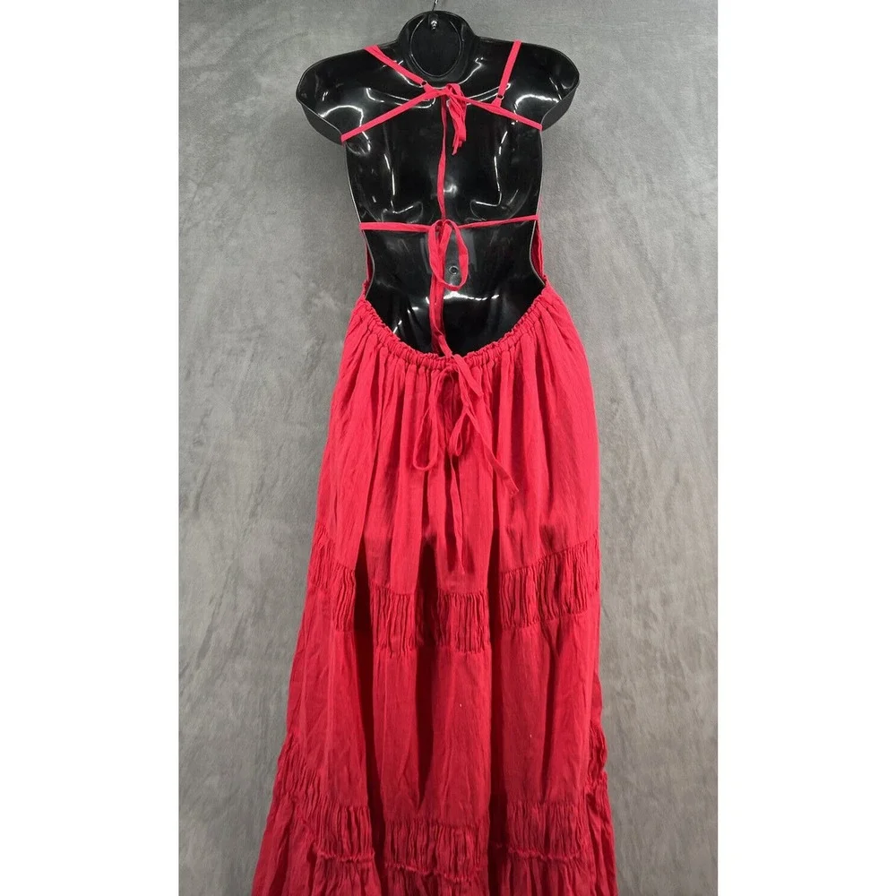 Free People Coral Pink Tiered Maxi Dress